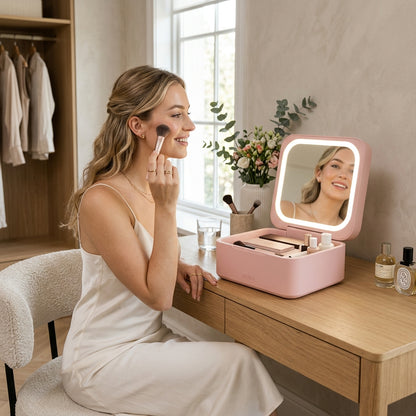 LumiCase™ |Tu espacio de maquillaje perfecto, donde quieras y cuando quieras.